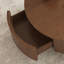 Table basse ronde en bois 35,4 po avec finition noyer et tiroirs de rangement pour le salon