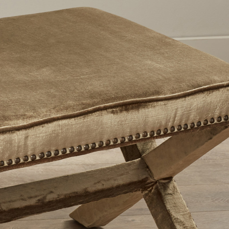 Banc en bois massif Keldah, Antique Sage/Cream