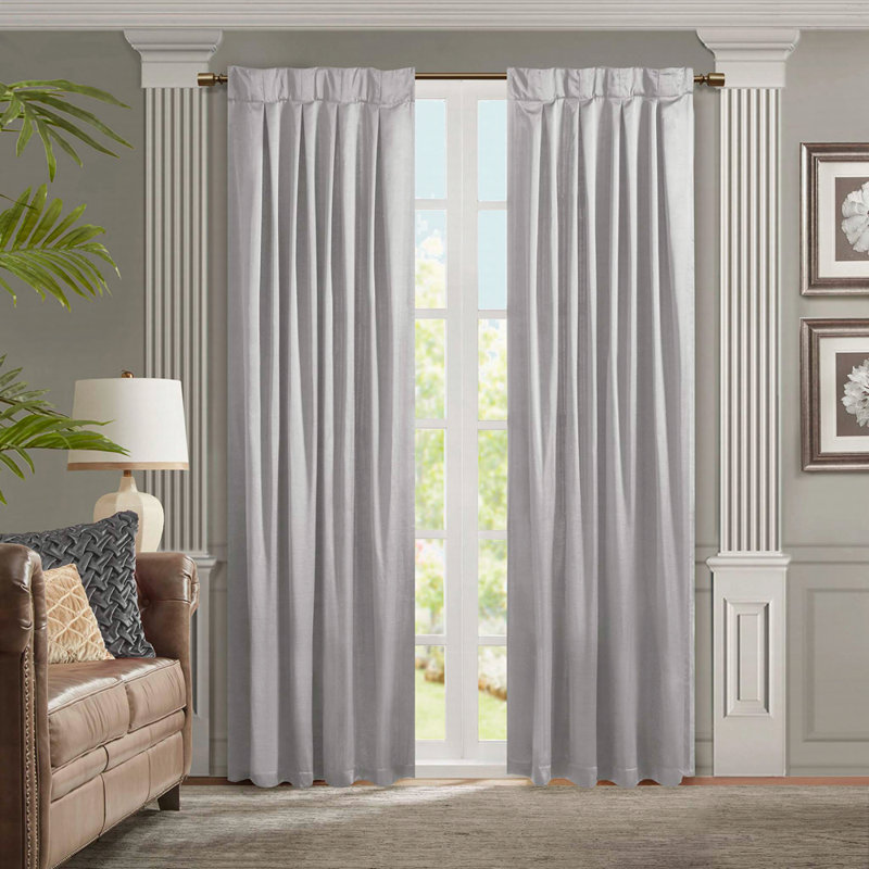 Pleat Curtain Panel With Tieback (Single) 52X84", Silver