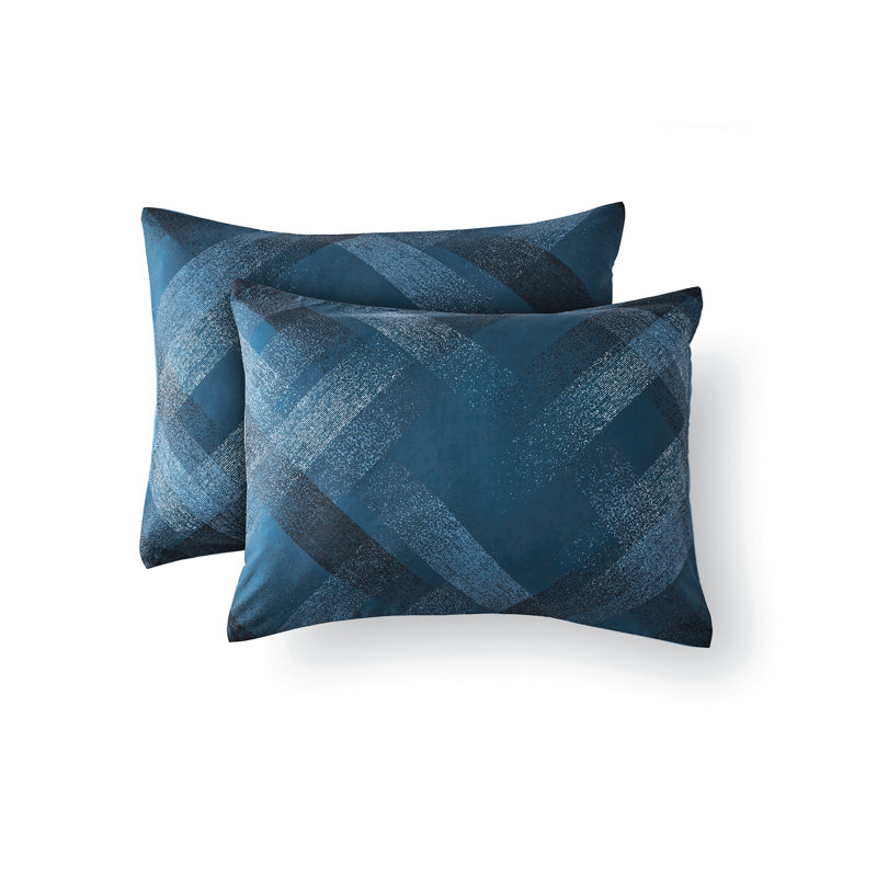 Ensemble d'édredon réversible en microfibre bleu foncé Ishamel 10 pièces, Double / édredon double