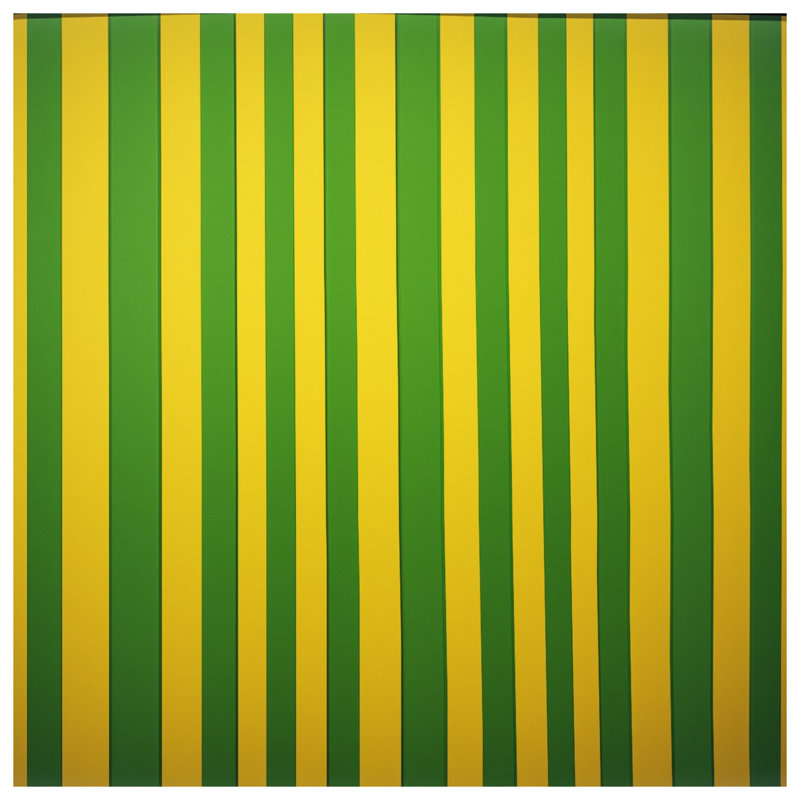 Tapis de bain vert et jaune à rayures verticales, 34in W x 21in L