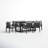 Trosclair 7 Piece Outdoor Patio Dining Table Set in Aluminum with Grey Cushions-104596852