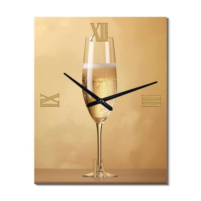 Horloge murale champagne fragilité I, Grand