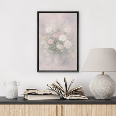 «Soft Impression Floral Bouquet Romantic Garden Decor», reproduction d'art sur toile encadrée
