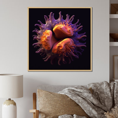 " Abstract Purple Coastal Fauna Purple Orange "