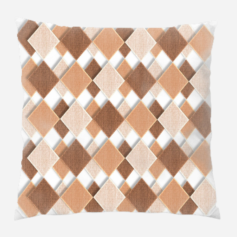 Fabric Geometric Microsuede Reversible Throw Pillow
