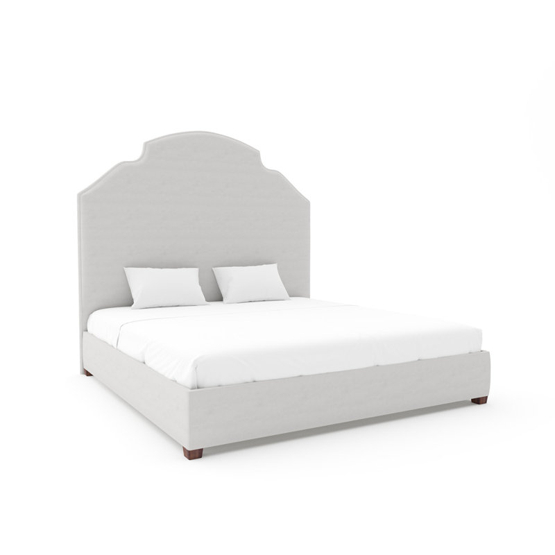 Leland Upholstered Bed, Posh Life Performance Velvet Dove, Espresso, Full / Double