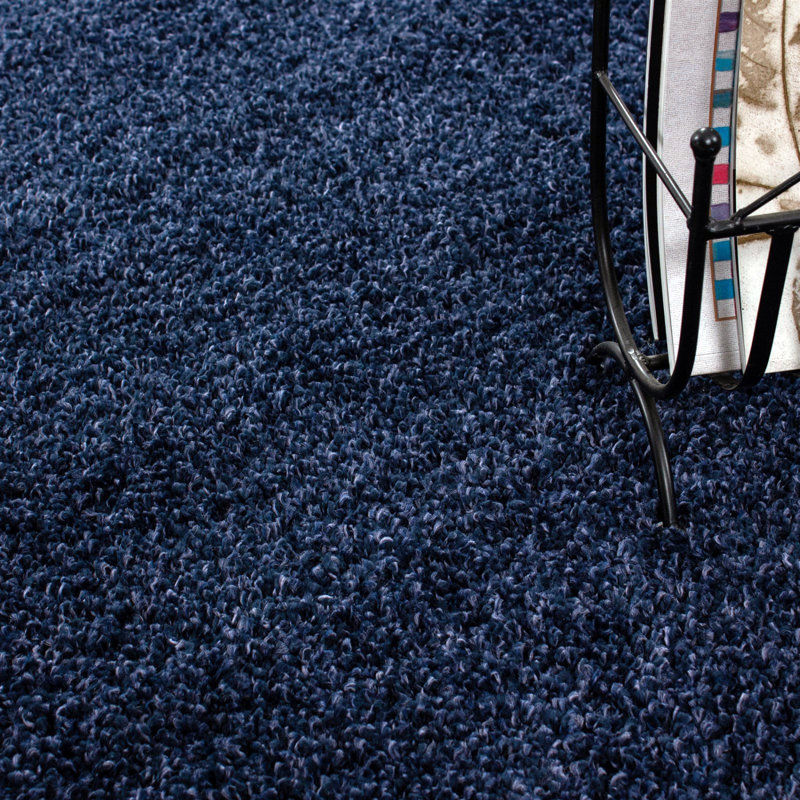 Currence Shaggy Blue/Navy Rug, Rectangle 80cm x 150cm