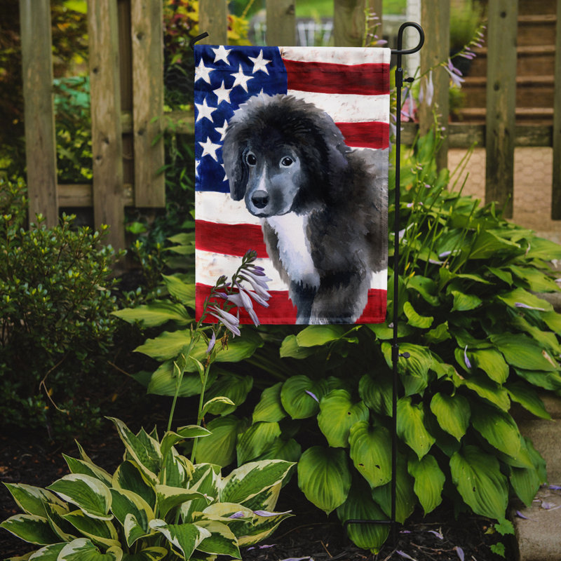 2 côtés en polyester de 2 côtés american drapeau de jardin, Terre-neuve drapeau É.-U.