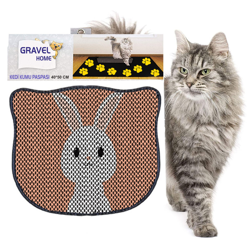 Tapis de litière durable pour chat, 15,7 po x 19,7 po | 50% PVC / 50% polyester, lavable à la machine et passer l'aspirateur | Parfait pour un nettoyage facile, conception antidérapante pour garder votre maison propre et fraîche, idéal pour les propriétaires d'animaux de compagnie