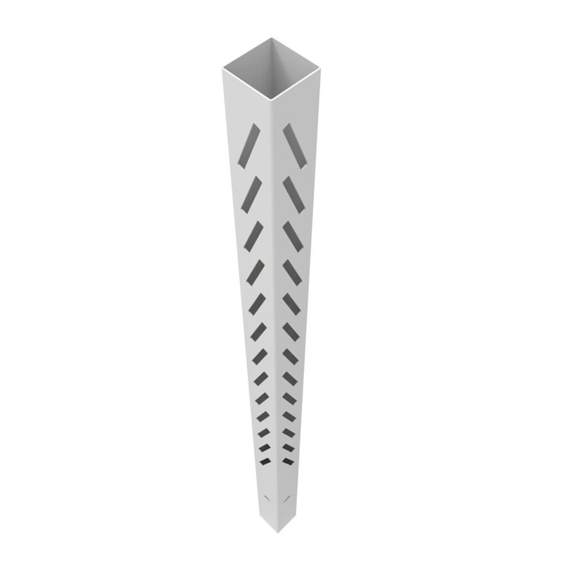 Louvered 6 in. x 6 in. x 102 in. White Inside Corner Vinyl Fence Post