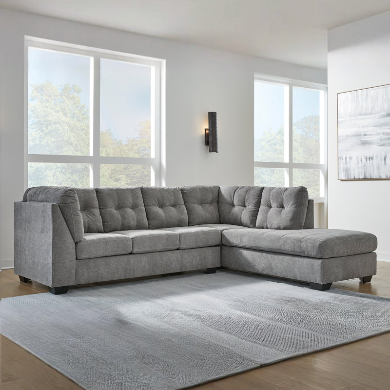 Canapé modulaire rembourré 6 pièces Ikumi, Accoudoir à droite (vu de face), 100 % polyester gris