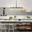 Lustre 5 lumières pour salle à manger avec îlot de cuisine et lustre noir 