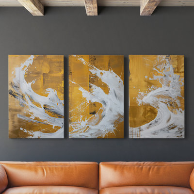 Abstract Series CL -Set Of 3 Gallery Wrapped Canvas -Ready to Hang