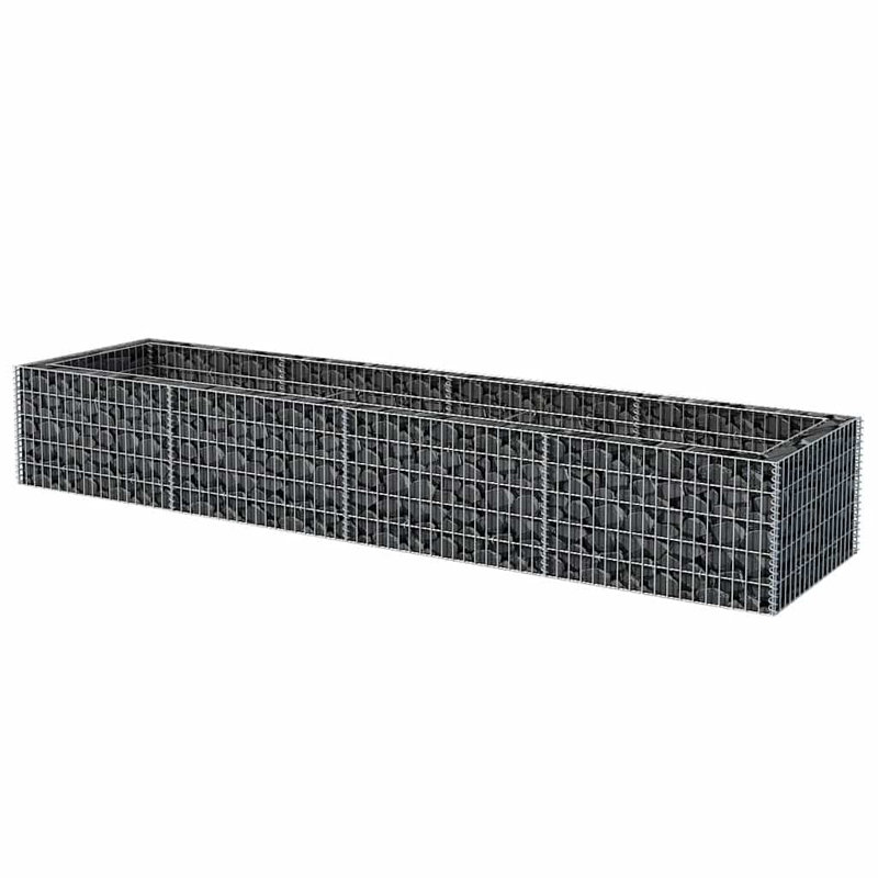 Gabion Raised Bed Silver Galvanized Steel Large Garden Planter Outdoor Durable, 141.7" H x 141.7" W x 19.7" D