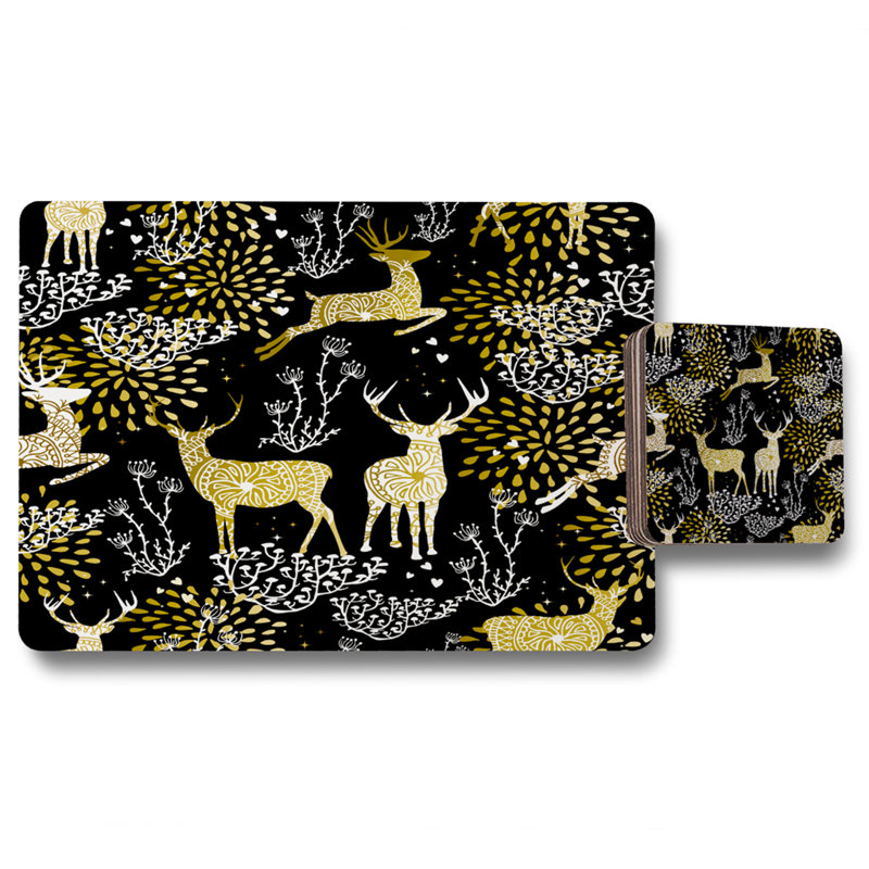 Elliott Wood, Polyester, Polyester Coated Hardwood Rectangle Placemat, Coaster