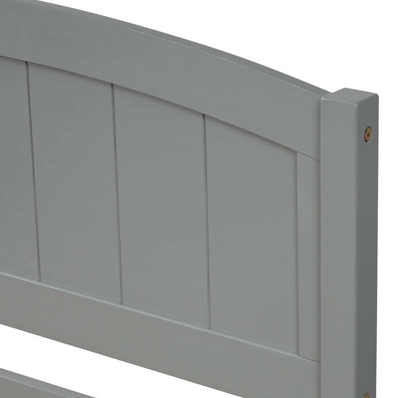 Lit plateforme simple Kaolin, gris
