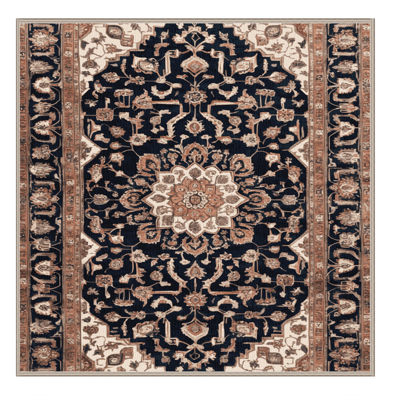 Tapis brun lavable à la machine, Carré 5 pi