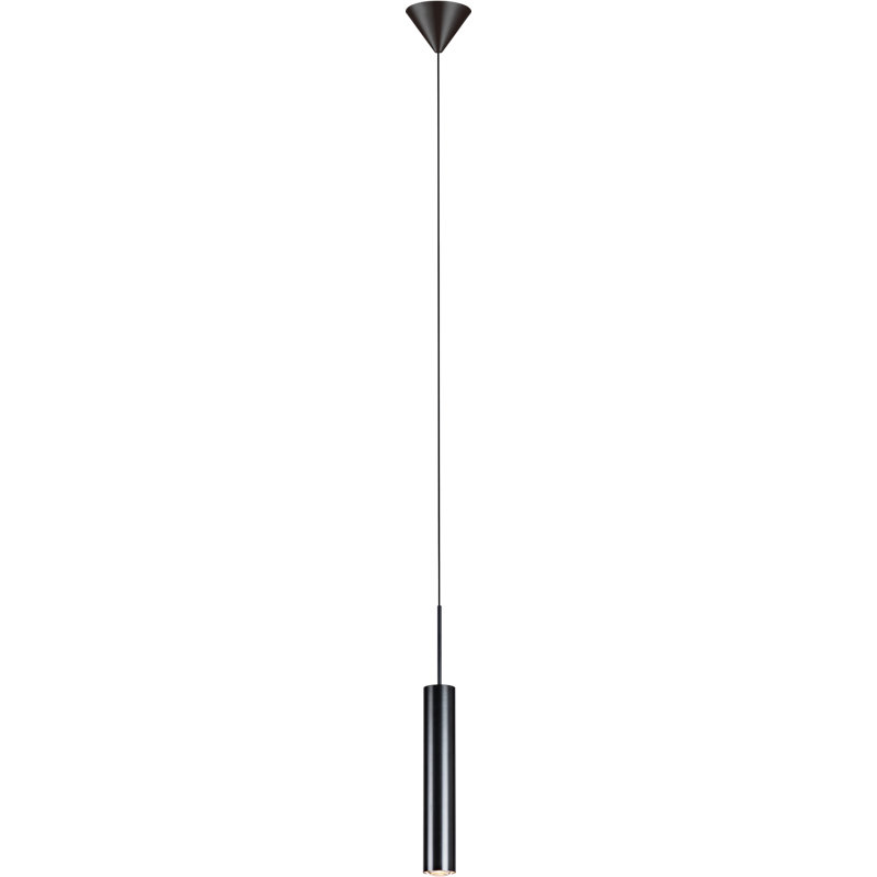 Luminaire suspendu à 1 lumière DEL Régionald, Gris foncé satiné