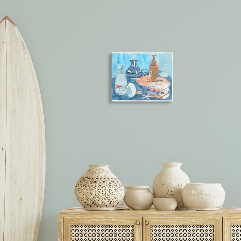 Still Life with Book Stack Wall Plaque Art by Melissa Wang