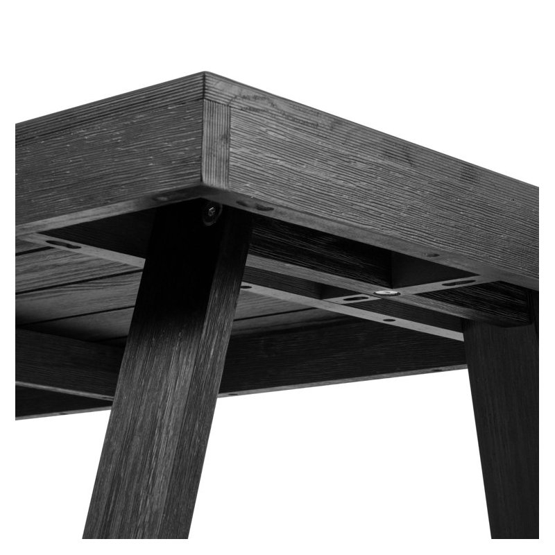 Table de salle à manger Linzy, Brosse noire