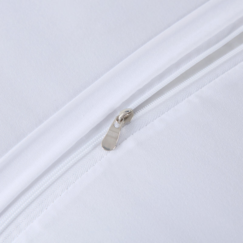 White and Gold Embroidered Standard Polyester Pillow Shams