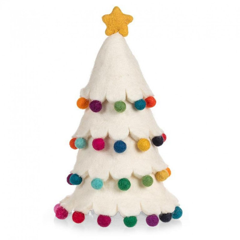 Tree With Pompom Trim