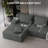 Boneless U-shaped 132" Boneless Modular Cloud Couch Sectional Sofa-173165864