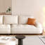 Canapé modulaire en cuir véritable blanc crème