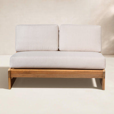 Askel 43" Eucalyptus Patio Loveseat