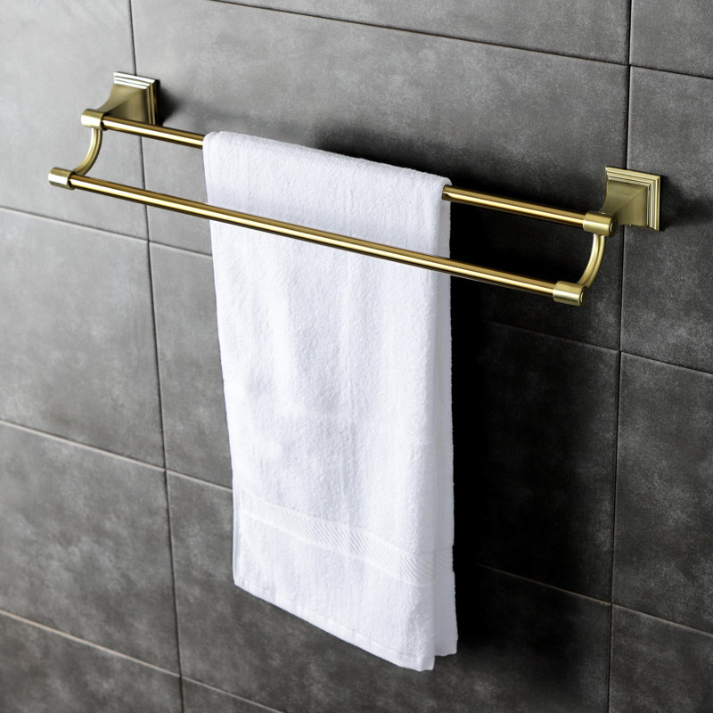 Kingston Brass Monarch Dual Towel Bar, Brushed Brass