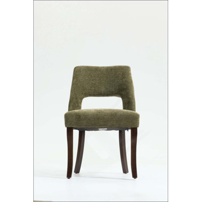 Dining Chair Set of 2,Upholstered Chenille Fabric Dining Chair Curved Solid Wood Legs, Elegant Tufted Club Dining Room Kitchen Room Dining Chair