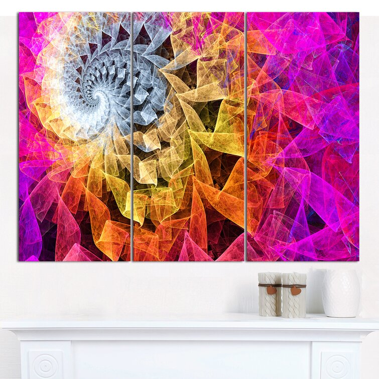 Colorful Fractal Spiral with stripes Art Print