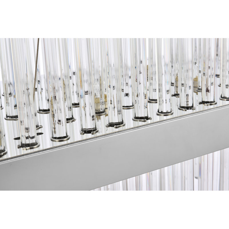 Lustre tambour unique Dalton, Chrome chrome, H 13,5 po x l 12 po x P 36 po, 20 lumières