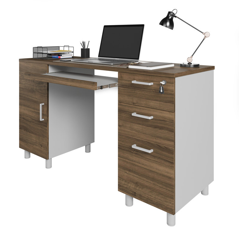 Alpheratz Computer Desk, Cass Walnut/White