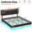 California King Floating Led Bed Frame With Hidden Storage Headboard And Charging Station Cal King Size Visual Floating Platform Bed With Led Lights,no Box Spring Needed,black+rustic