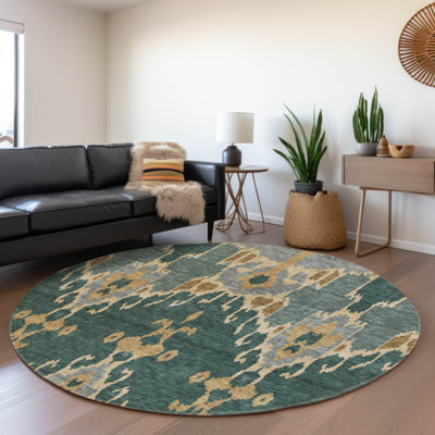 Malchow Washable Ikat Indoor / Outdoor Rug