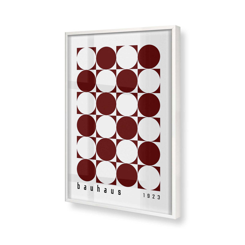 Contrast Print, 15" H x 12" W, White, Bauhaus Burgundy Contrast Rolled