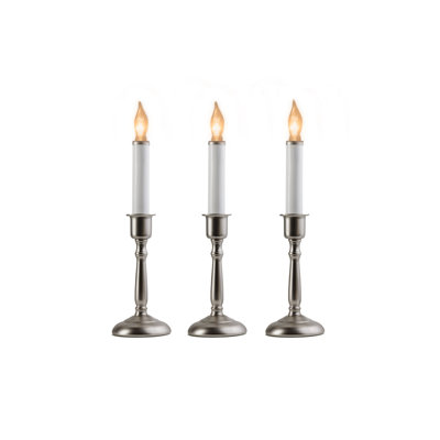 Unscented Flameless Taper Candle with Plastic Holder