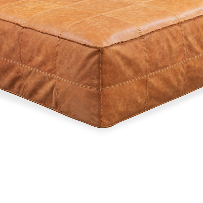 Taos Genuine Leather 37" Square Ottoman