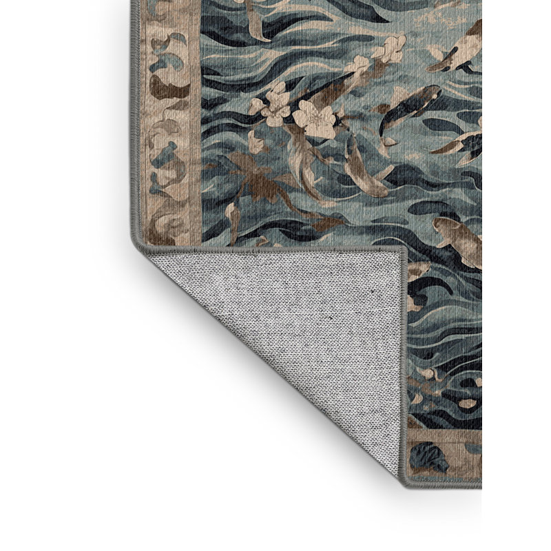 Tapis gris lavable à la machine, Rectangle 7 pi x 10 pi