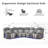 132.4'' W Fabric Power Reclining Sofa Couch With USB Charger And Cup Holder-1791606933