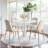 35" Round Desktop Pedestal Base Petite White Dining Tables