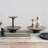 Round Acacia Wood Pedestal with Metal Base