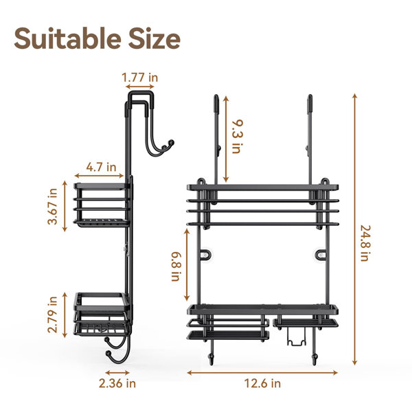 Margaryta Hooks Shower Caddy Rebrilliant Finish: Silver