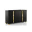 Ensemble de chambre à coucher double, noir et or, ensemble de 3 pièces avec commode et table de chevet-133711478
