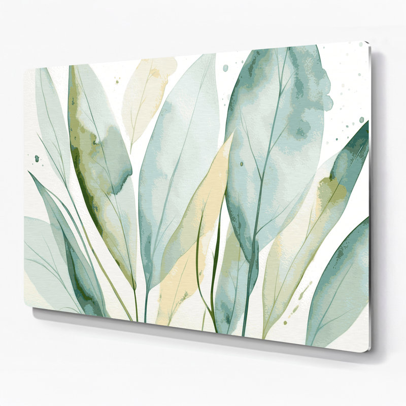«Thanksgiving Minimalist Leaf Designs», art mural en métal blanc, H 20 po x l 20 po