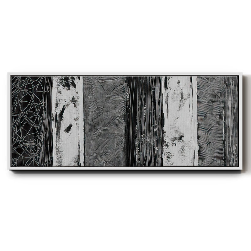 Nickel brossé imprimé abstrait I - toile encadrée, H 12 po x l 30 po