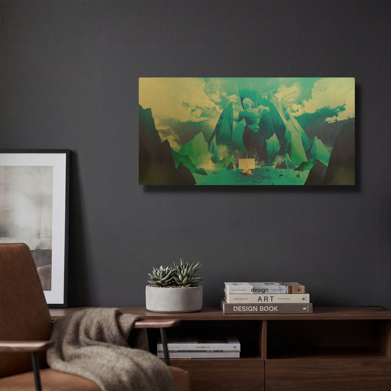 «Triton» par Jonathan Lam, art mural en métal doré, 24 po x 12 po, 24"x12"