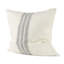 Housse de coussin blanc cassé avec rayures gris cendré
